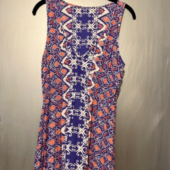 Vintage forever 21 Boho V-neck  Geographic Tribal print Maxi Dress - Picture 5 of 16